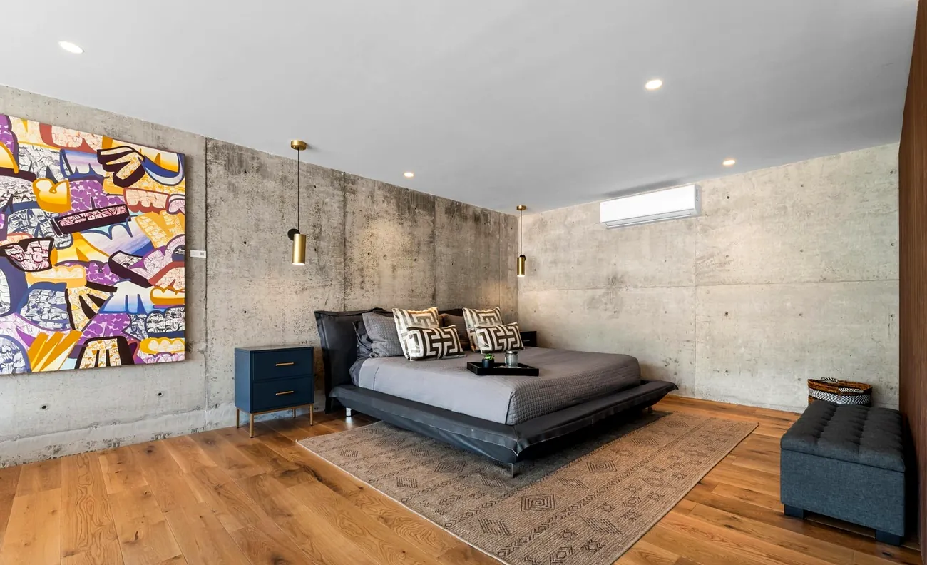 Bedroom with art