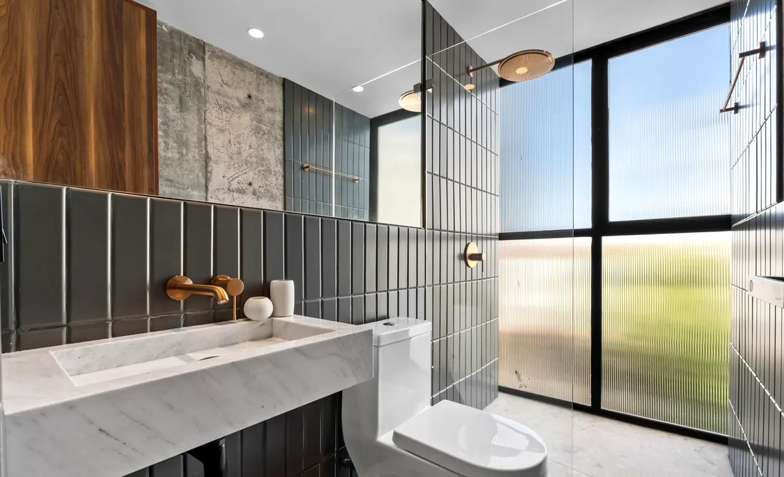 Bathroom with a window